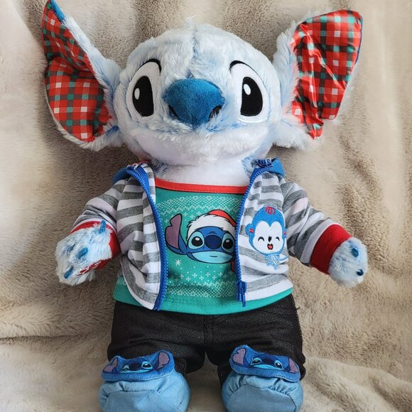 Build A Bear Disney Snowflake Fun Stitch Sound Clothing Slippers Jacket  RARE - Picture 1 of 10